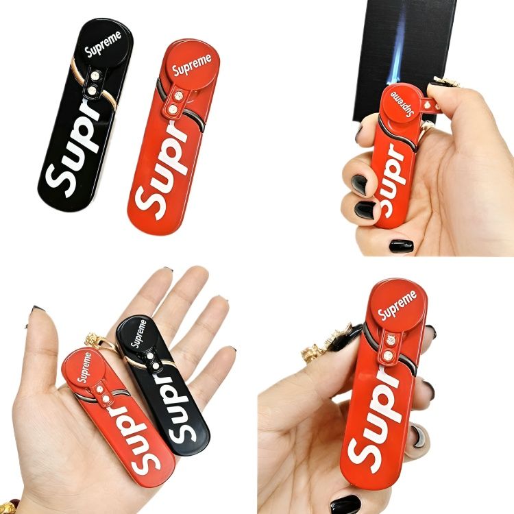 Picture of New rocker arm blue flame direct windproof lighter gas inflatable retro personalized creative men's igniter gift