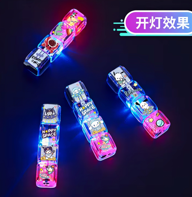 Picture of Windproof flame lighter Luminous dice Cute Cartoon Lighter Pink flame Inflated Jet Fuel lighter Strong Fire Power Visible Lighter