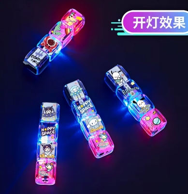 Picture of Windproof flame lighter Luminous dice Cute Cartoon Lighter Pink flame Inflated Jet Fuel lighter Strong Fire Power Visible Lighter
