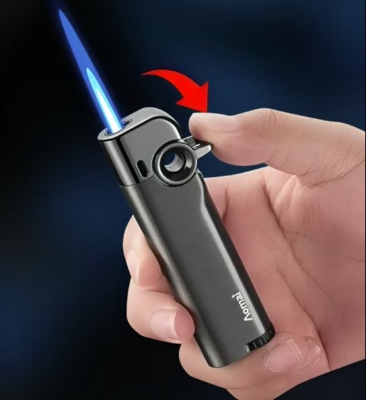 Picture of New Creative Metal Arm Windproof Blue Flame Inflatable Lighter Portable Butane Gas Lighters