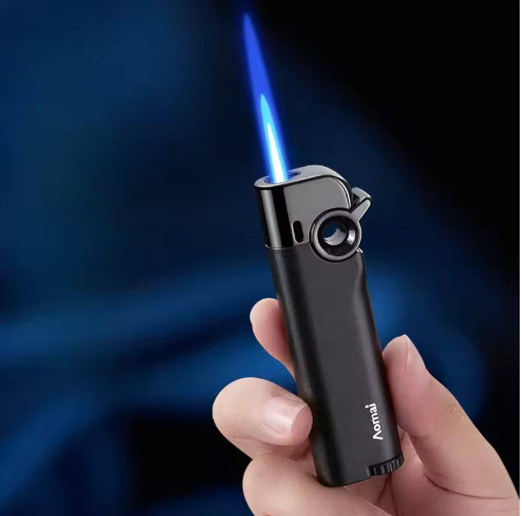Picture of New Creative Metal Arm Windproof Blue Flame Inflatable Lighter Portable Butane Gas Lighters