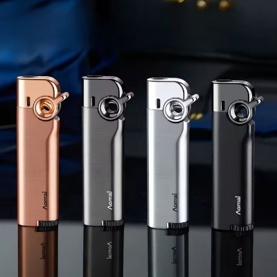Picture of New Creative Metal Arm Windproof Blue Flame Inflatable Lighter Portable Butane Gas Lighters