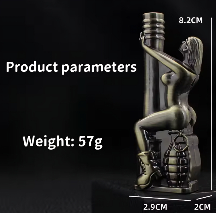 Picture of Metal Beauty  Butane Gas Lighter Outdoor Windproof Red Flame Turbine Torch C@igarette Lighter for Men Gift