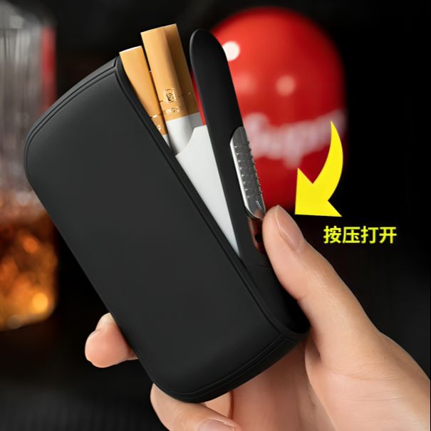 Picture of Compact and portable 2-in-1 multifunction USB ci@garette lighter rechargeable lighter 10 sticks thick ci@garette case lighter