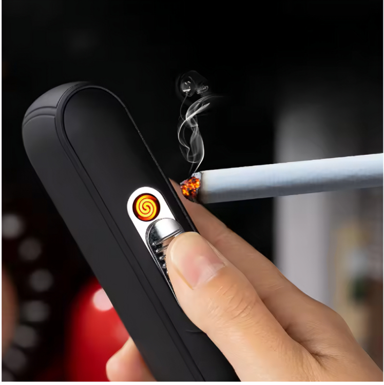 Picture of Compact and portable 2-in-1 multifunction USB ci@garette lighter rechargeable lighter 10 sticks thick ci@garette case lighter