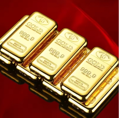 Picture of Compact Creative Gold Brick Windproof Jet Blue Flame Torch Gas Lighter Small and Rich Portable Cigar Lighters