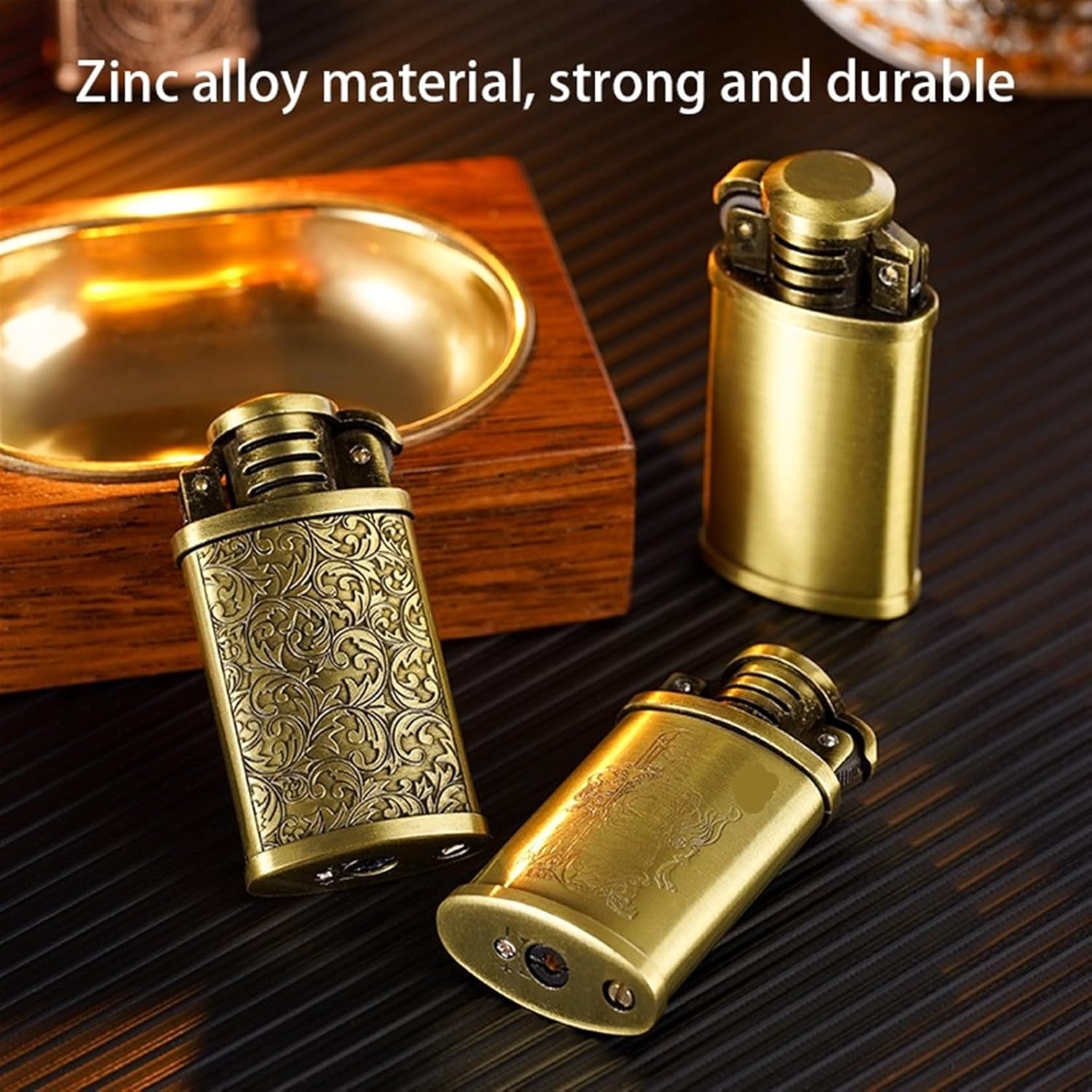 Picture of Windproof Lighter Soft Flame Lighter gas Refillable Lighter with Grinder Wheel Ignition for Men