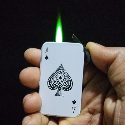 Picture of Mahjong Turbo Windproof Fire Lighter with Creative Personality, Metal Pink Flame Gas Lighter