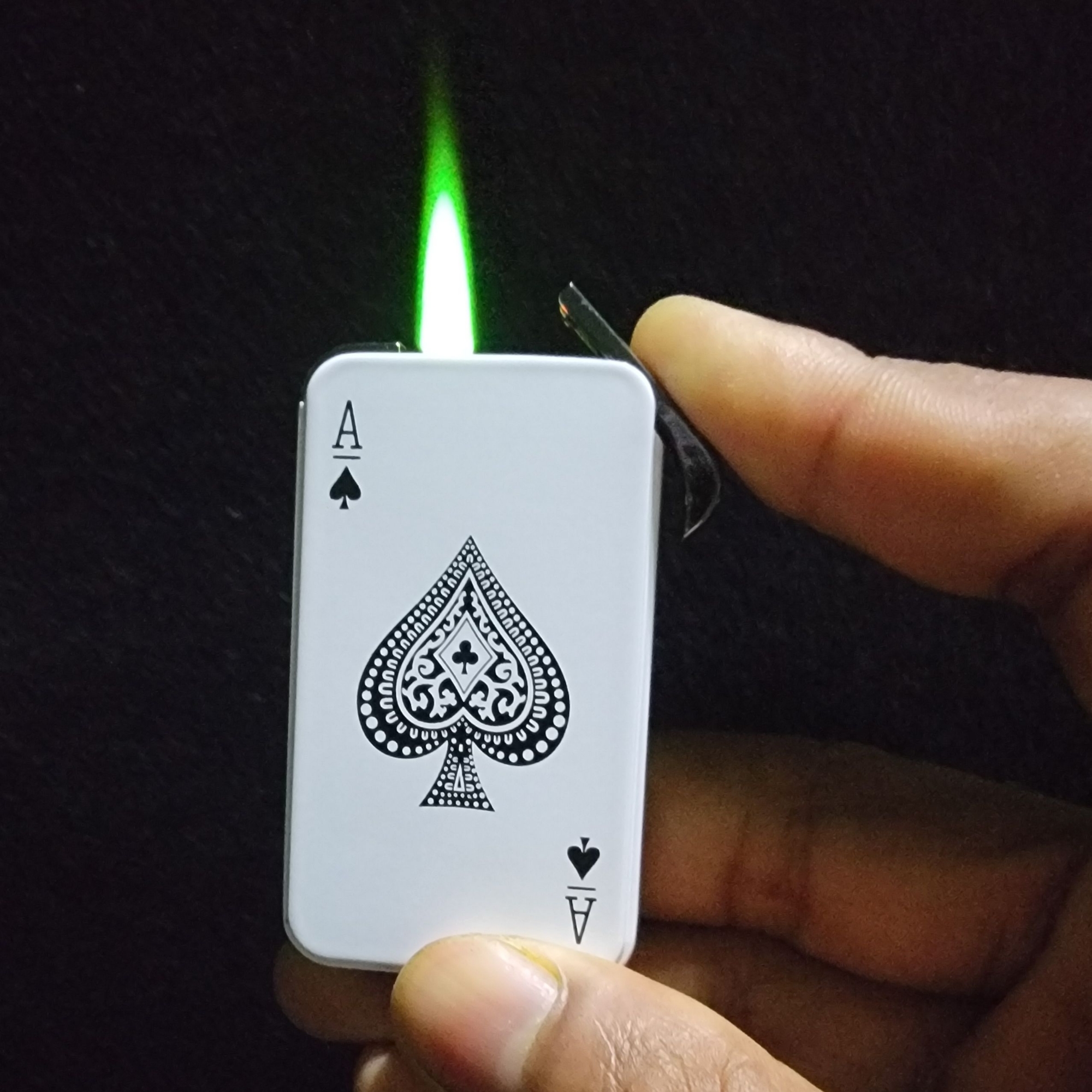 Picture of Mahjong Turbo Windproof Fire Lighter with Creative Personality, Metal Pink Flame Gas Lighter