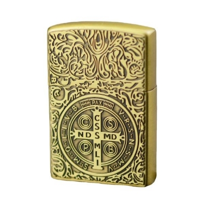 Picture of New Classic 3D Lighter Metal Grinding wheel inflatable butane gas Lighter gadget