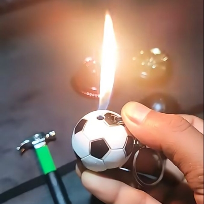 Picture of Torch Lighter Creative Basketball Design Butane Lighter Windproof Butane Gas Lighter Cool Adjustable Soft Flame Lighter Funny Refillable Butane Lighter for Outdoor Indoor