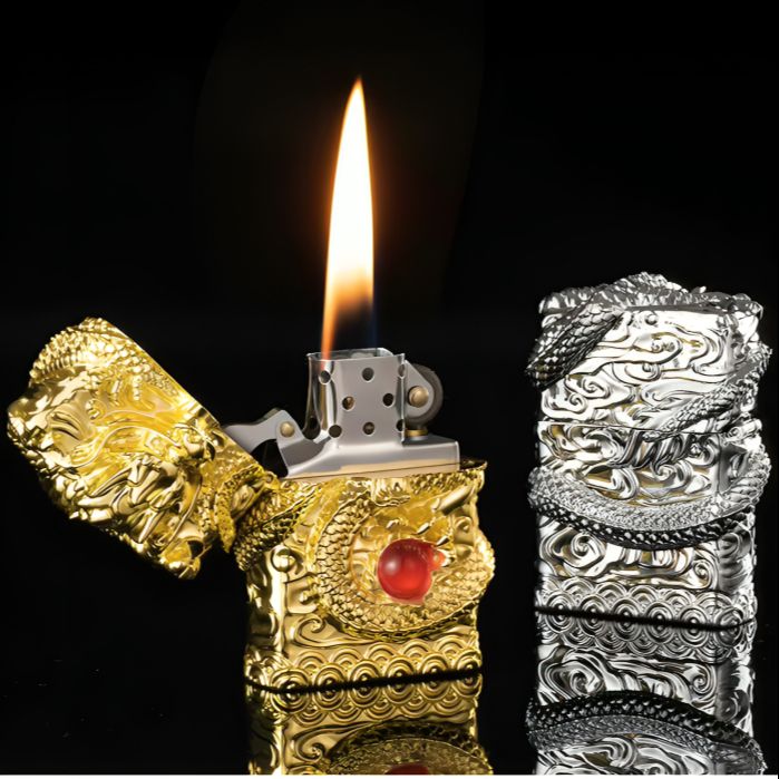 Picture of Heavy Craft Three-dimensional Relief Metal Lighter Unusual Kerosene Lighter Retro Grinding Wheel Windproof Lighter