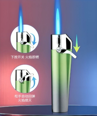Picture of AOMAI New Inflatable Gas Lighter Gradient Mini Portable Metal Visible Gas Window Windproof Lighter