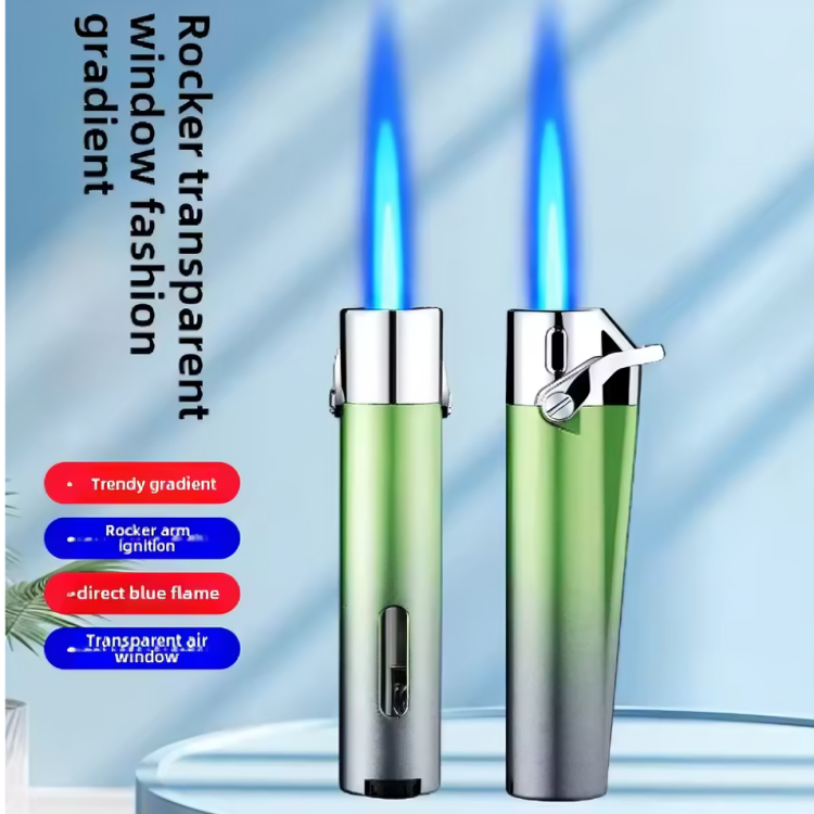 Picture of AOMAI New Inflatable Gas Lighter Gradient Mini Portable Metal Visible Gas Window Windproof Lighter