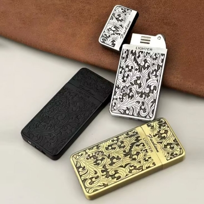 Picture of Constantine Relief Thin Gas Inflatable Antique Grinding Wheel Open Flame Lighter Outdoor Windproof Butane Gas Lighters