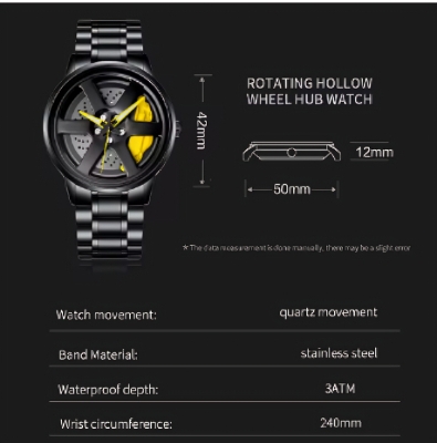 Picture of New Inspired by SK 1787 rotation wheel stainless steel clock for men - Elegant and Refined - Modern Vibe - Express Style