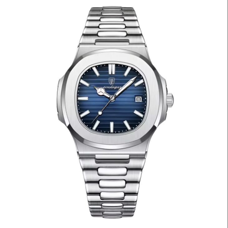 Picture of PO@EDAGAR Square Luxury Men Wristwatch Waterproof Luminous Date Stainless Steel Male Clock Business Sports Quartz Watches For Men