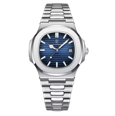 Picture of PO@EDAGAR Square Luxury Men Wristwatch Waterproof Luminous Date Stainless Steel Male Clock Business Sports Quartz Watches For Men