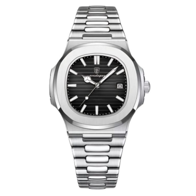 Picture of PO@EDAGAR Square Luxury Men Wristwatch Waterproof Luminous Date Stainless Steel Male Clock Business Sports Quartz Watches For Men