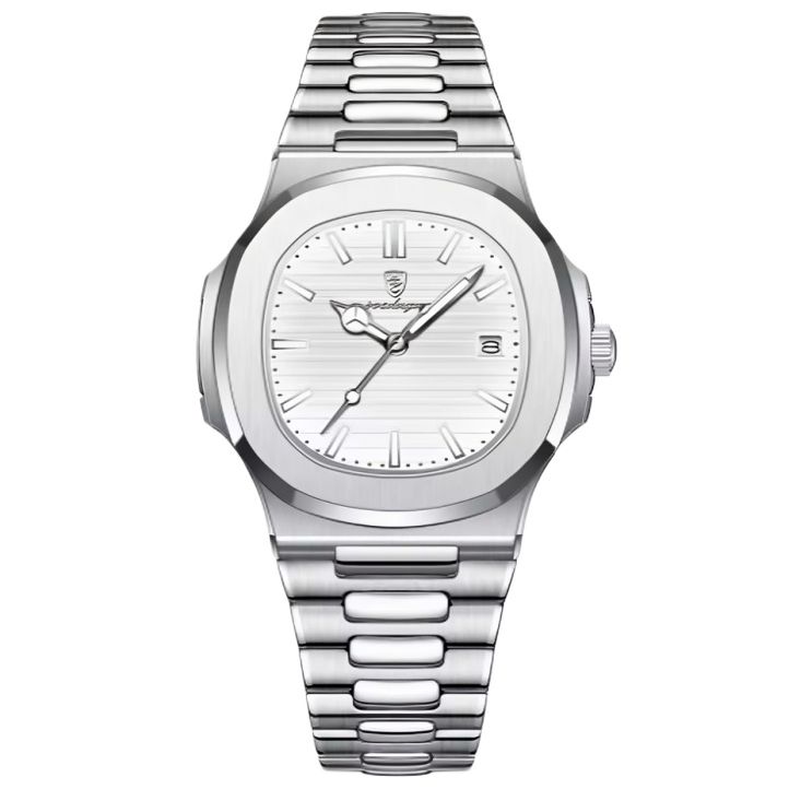 Picture of PO@EDAGAR Square Luxury Men Wristwatch Waterproof Luminous Date Stainless Steel Male Clock Business Sports Quartz Watches For Men