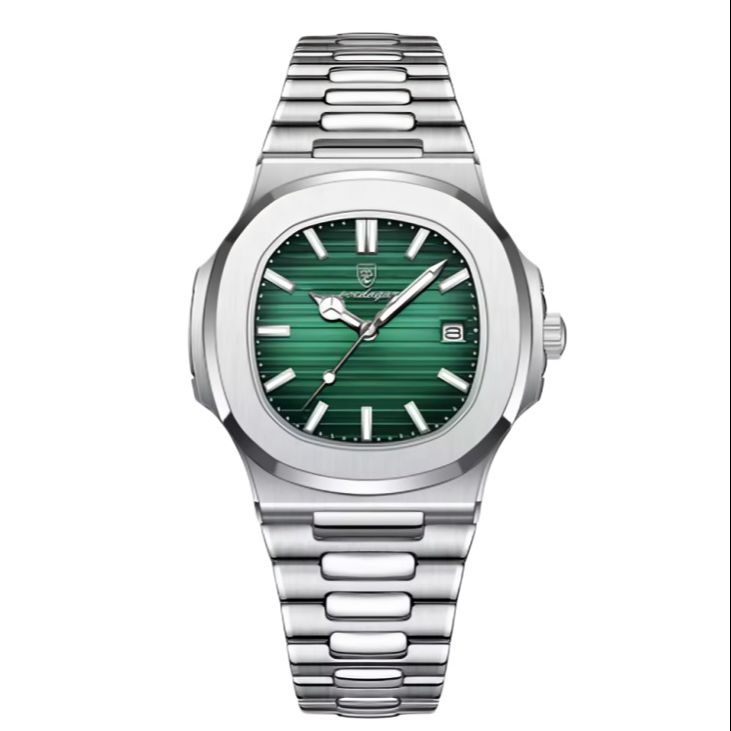 Picture of PO@EDAGAR Square Luxury Men Wristwatch Waterproof Luminous Date Stainless Steel Male Clock Business Sports Quartz Watches For Men