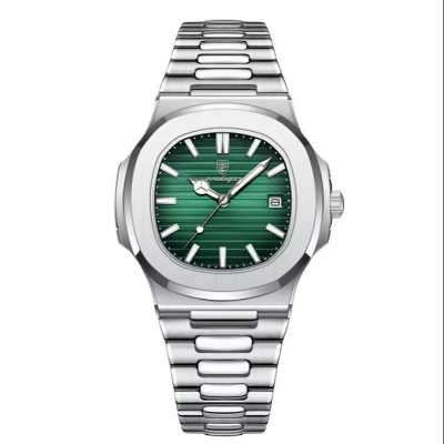 Picture of PO@EDAGAR Square Luxury Men Wristwatch Waterproof Luminous Date Stainless Steel Male Clock Business Sports Quartz Watches For Men
