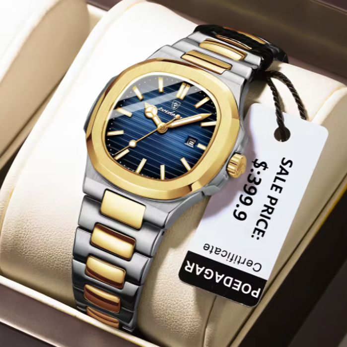 Picture of Men's Luxury Quartz Wristwatch, 30M Waterproof Stainless Steel Sports Chronograph Watch