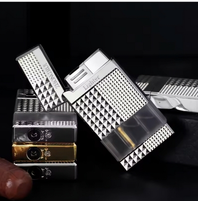 Picture of Metal Windproof Jet Flame Color Lightweight Steel Sound Lighter