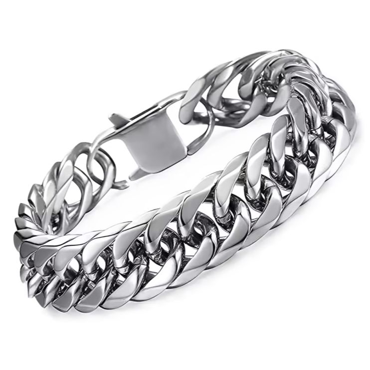 Picture of HNS13mm Stainless Steel Bracelet for Men Punk Male Thick Hand Chain Bike Motorcycle Jewelry Accessories