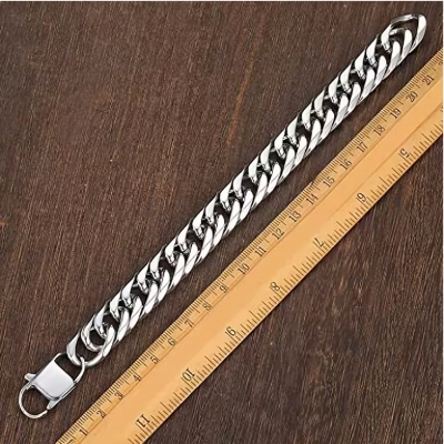 Picture of HNS13mm Stainless Steel Bracelet for Men Punk Male Thick Hand Chain Bike Motorcycle Jewelry Accessories