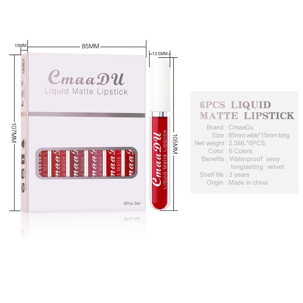 Picture of 6 Boxes Of Matte Non-stick Cup Waterproof Long Lasting Lip Gloss