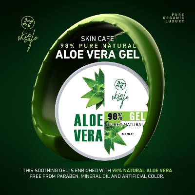 Picture of Skin Cafe Pure & Natural Aloe Vera gel 98%

(240ml)