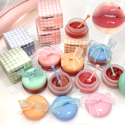 Picture of 1pc Cute Little Milk Honey Lipgloss Moisturizing Mirror Water Lipgloss Sexy Red Lip Tint Lip Balm Lip Makeup Korean Cosmetics