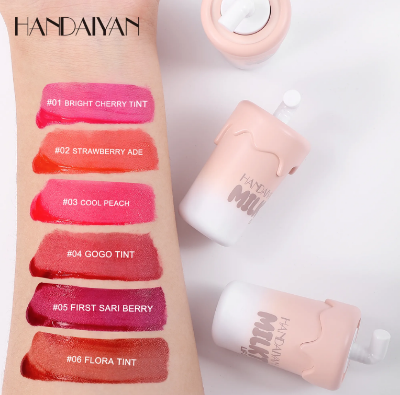 Picture of HANDAIYAN 6 Colors High Pigment Mini Size Cute Milky Tea Bottle Hydrating Long-lasting Lip Tint