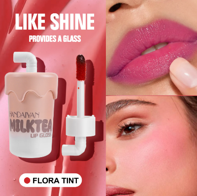 Picture of HANDAIYAN 6 Colors High Pigment Mini Size Cute Milky Tea Bottle Hydrating Long-lasting Lip Tint