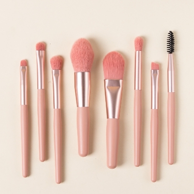 Picture of portable mini 8 pisce soft makeup brush set