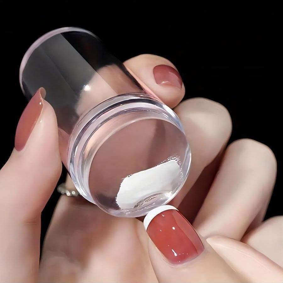 Picture of 1 Set Silicone Transparent French Nail Art Stamper & Template Kit / DIY Nail Art Tools
