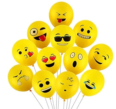 Picture of Emoji Smiley Face Air Balloons - 100 pcs