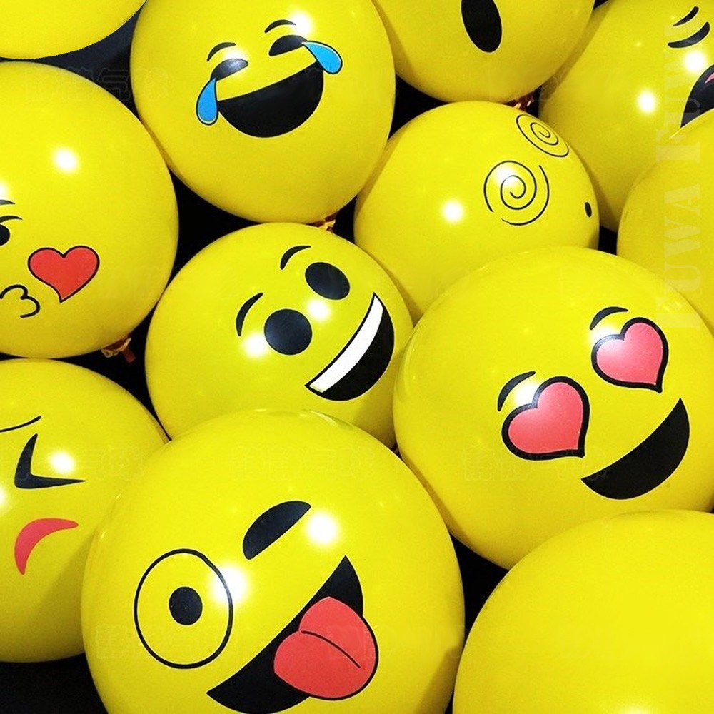 Picture of Emoji Smiley Face Air Balloons - 100 pcs