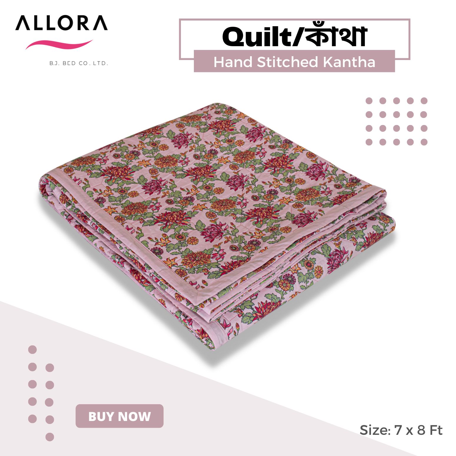 Allora Executive China Rose AC Kantha – Pink