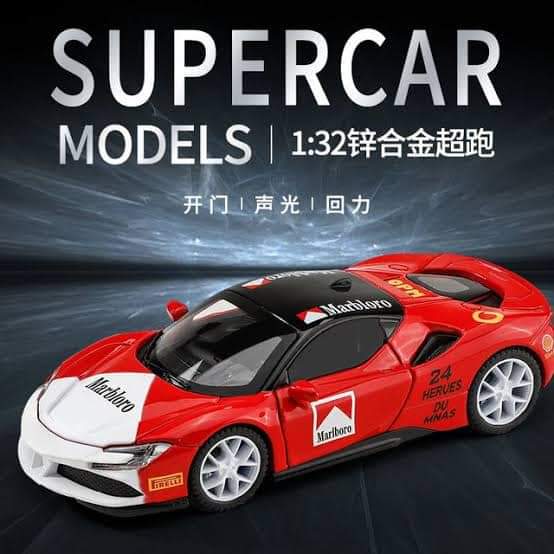 Picture of Ferrari SF90 Die Cast Model Car , With Transparent Box.