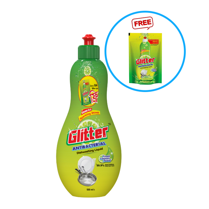 Buy Glitter Antibacterial Dish Wash Liquid - Antibacterial Dishwashing Liquid for Cleanliness at Best Price In Bangladesh