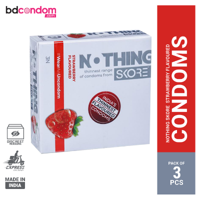 Picture of Skore Nothing Strawberry Thinnest Pleasure Condom - 3Pcs Pack(India)