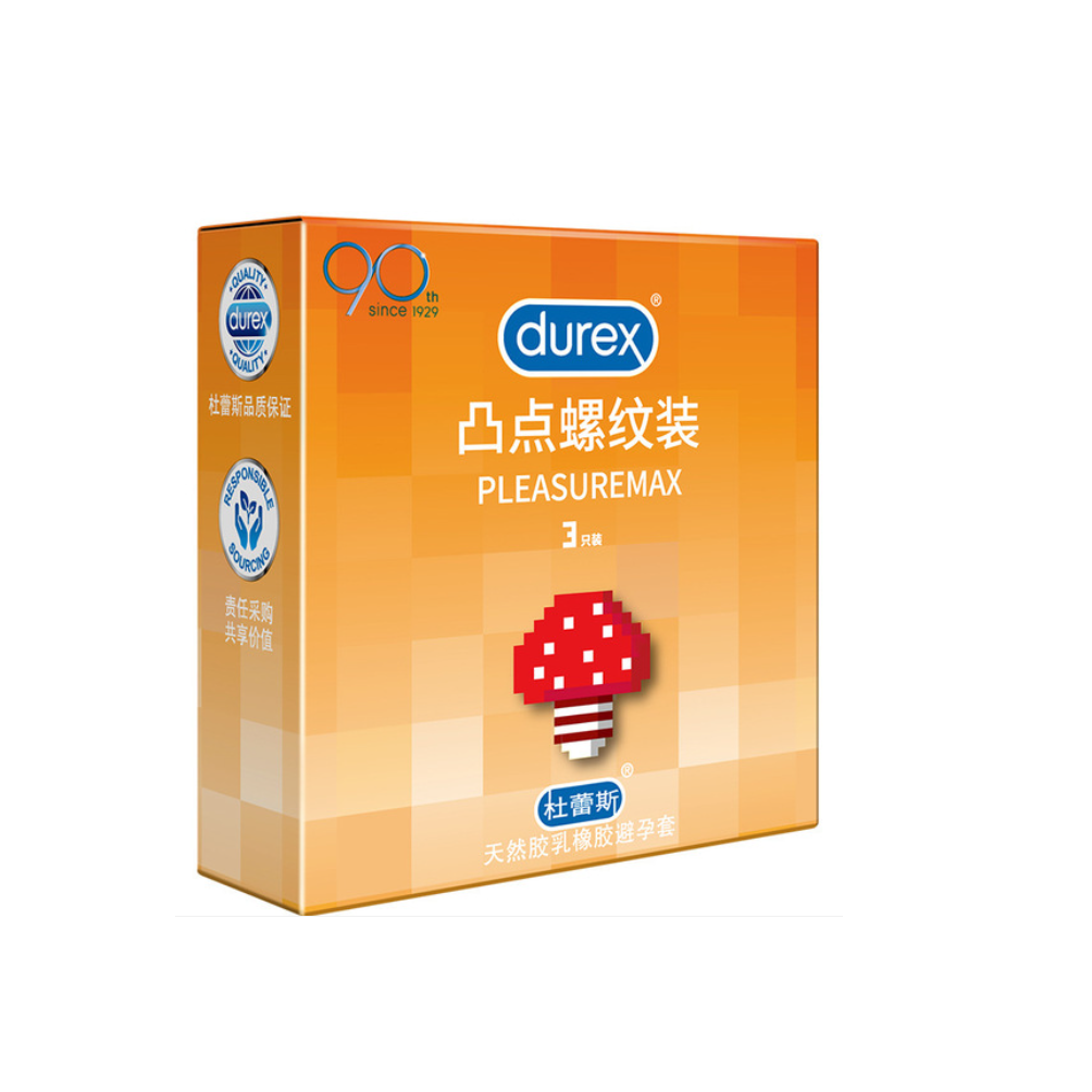 Picture of Durex Pleasuremax 52.5mm Ribbed Dotted Countored Condom - 3Pcs Pack