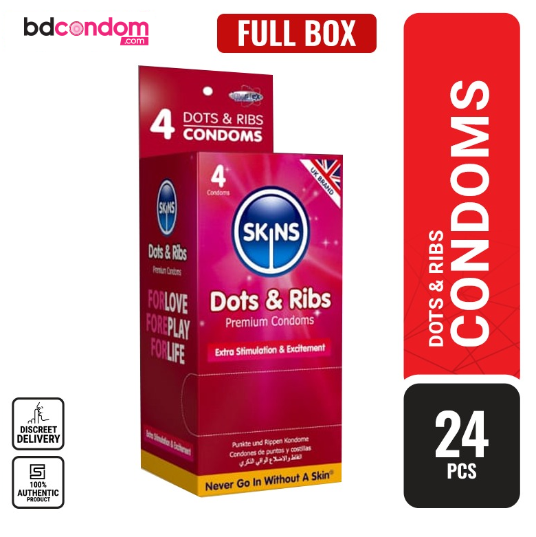 Picture of Skins Dots & Ribs Premium Condom - 24Pcs Pack Full Box