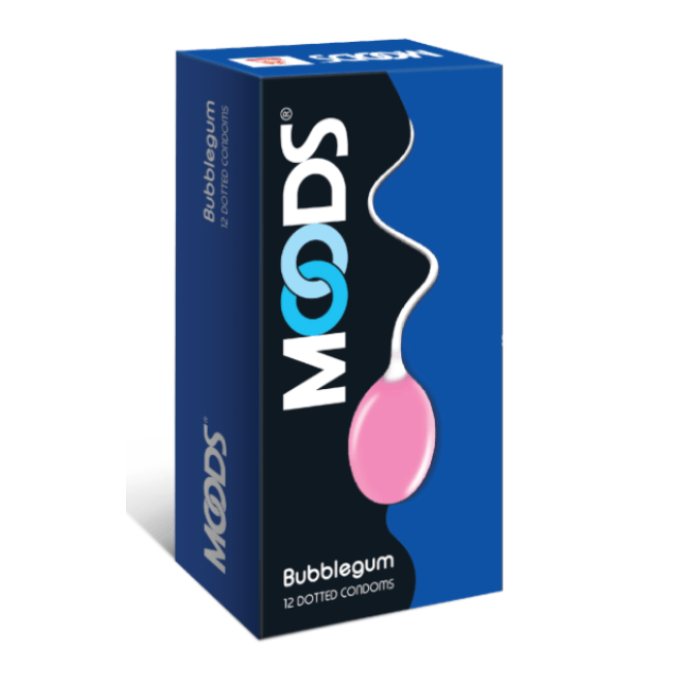 Picture of MOODS Bubblegum Flavored Dotted Premium Condom - 12Pcs Pack