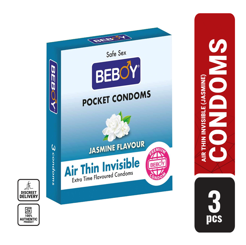 Picture of Beboy Extra Time Air Thin Invisible Condom (Jasmine Flavoured) - 3Pcs Pack(India)
