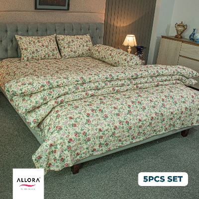 Spring Serenity Allora Comforter Bedding Set – Green (5Pcs)