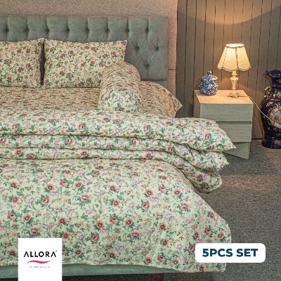 Spring Serenity Allora Comforter Bedding Set – Green (5Pcs)