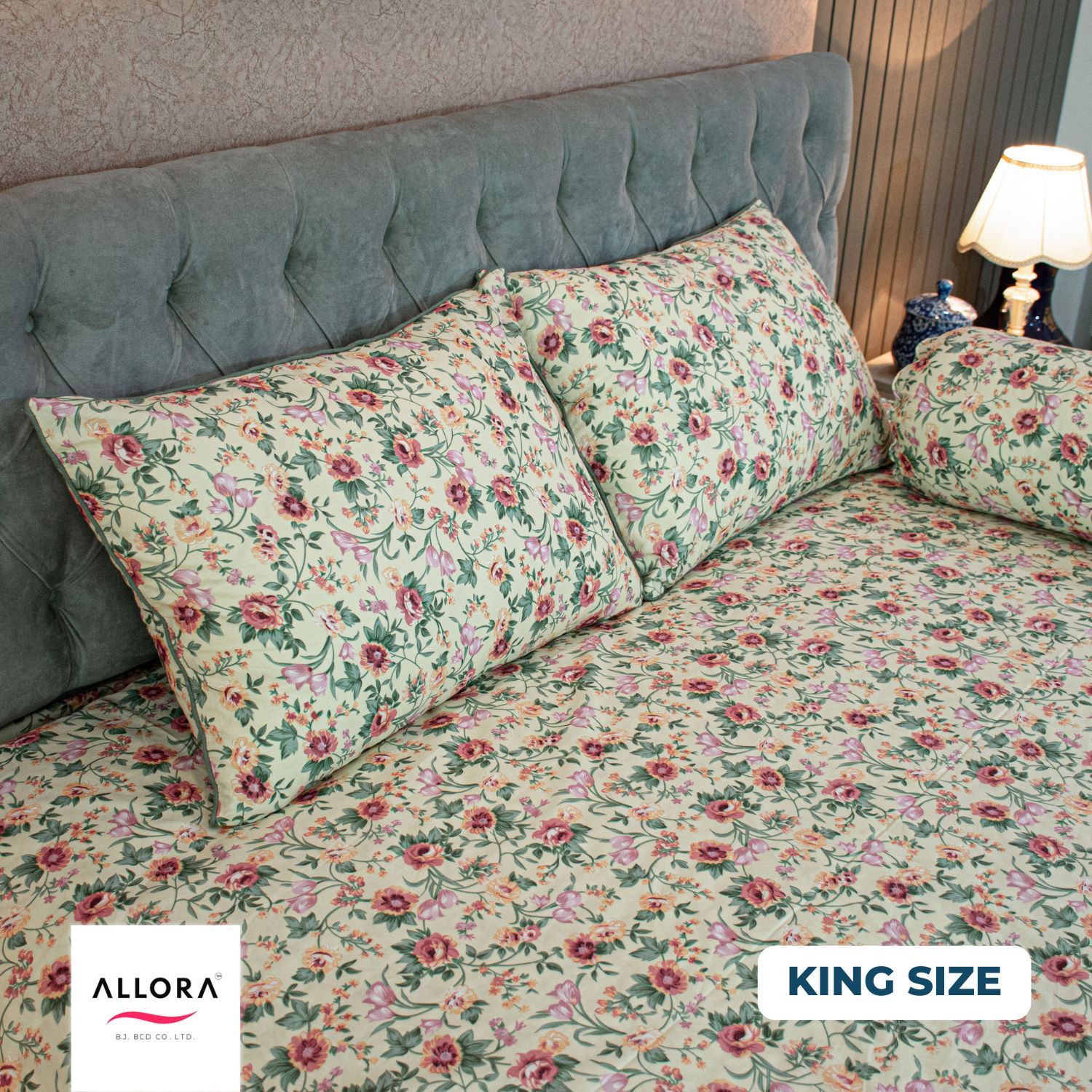 Spring Serenity Allora Comforter Bedding Set – Green (5Pcs)